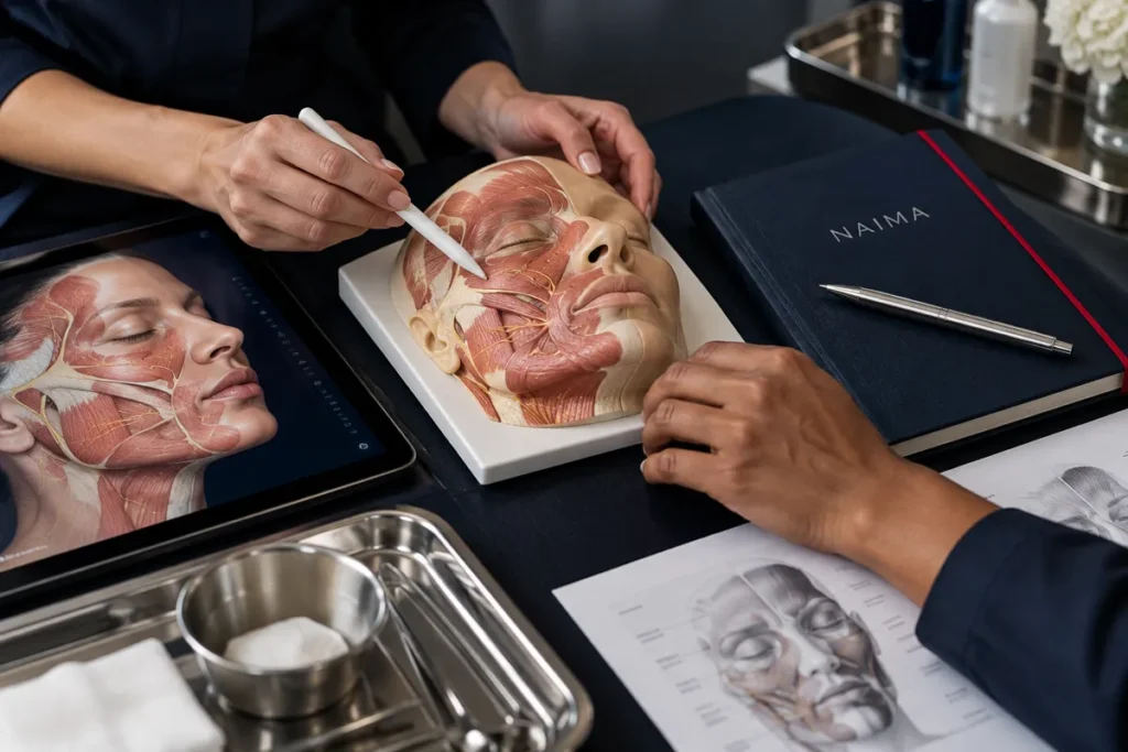 Illustrative image: Hands studying facial anatomy