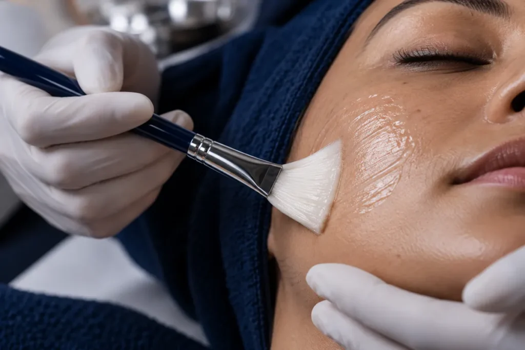 Illustrative image: Close-up facial skin treatment