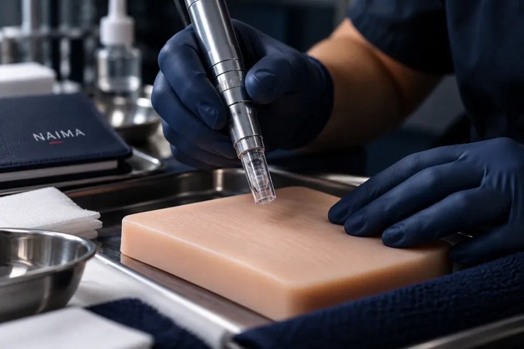 Illustrative image: microneedling practice