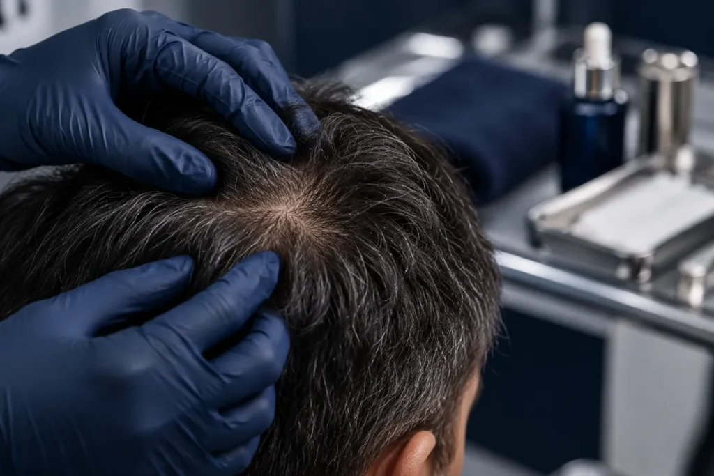 Illustrative image: scalp assessment